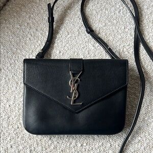 Saint Laurent Trifold Leather Crossbody Bag